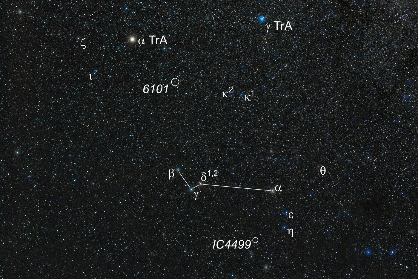 Apus Umgebung NGC 6101