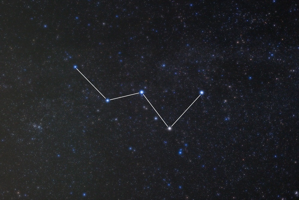 Cassiopeia Himmels W mit Linien 1000px
