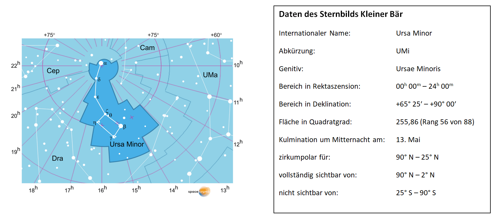 Daten des Sternbilds Kleiner Baer