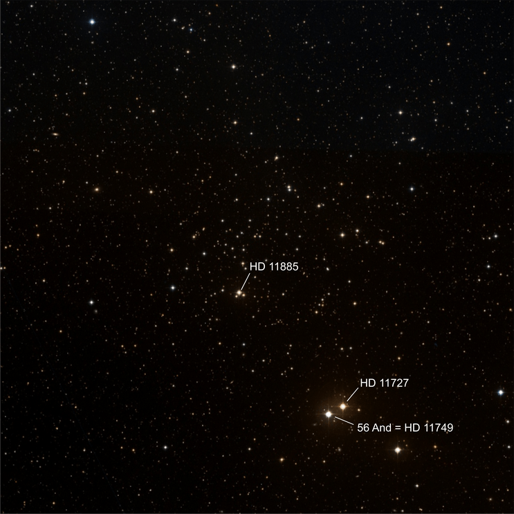 NGC752 DSScolored beschriftet