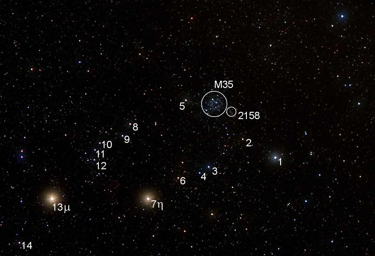 Umgebung M35 NGC2158