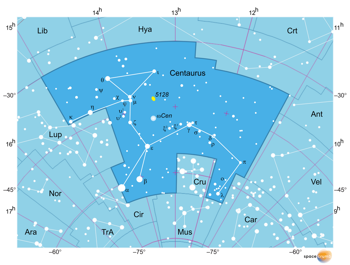 karte sternbild kentaur centaurus